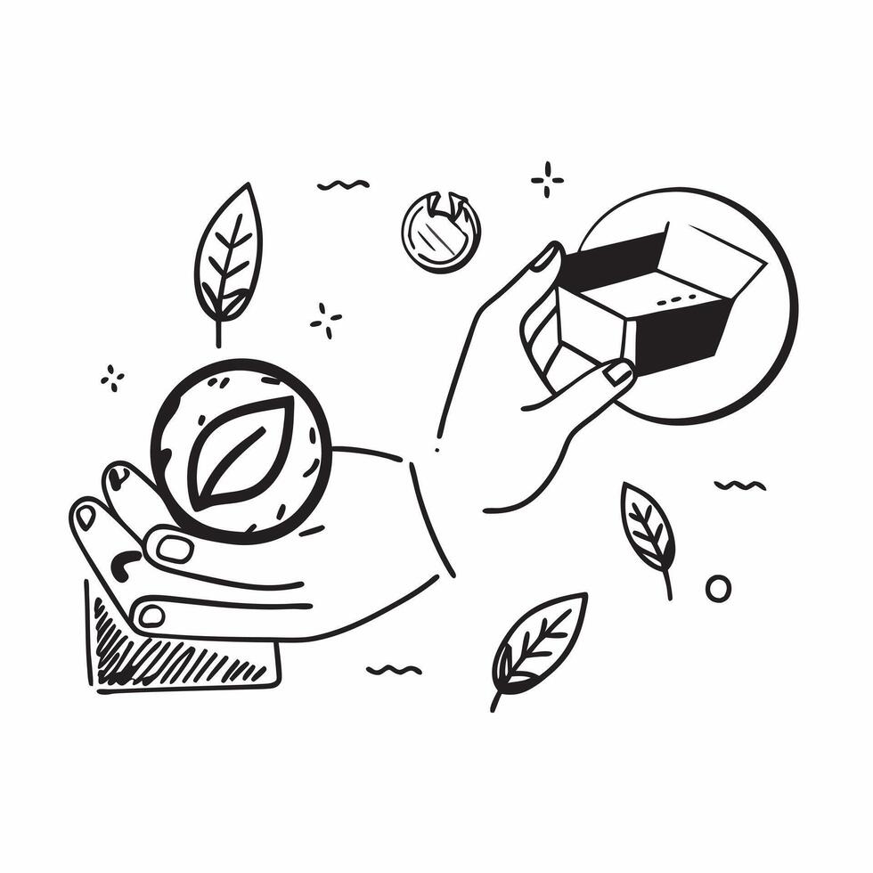 Hand holding a cut leaf in a community garden concept as A hand holding a cut leaf in a community garden highlighting local environmental projects and corporate social responsibili Dynamics vector