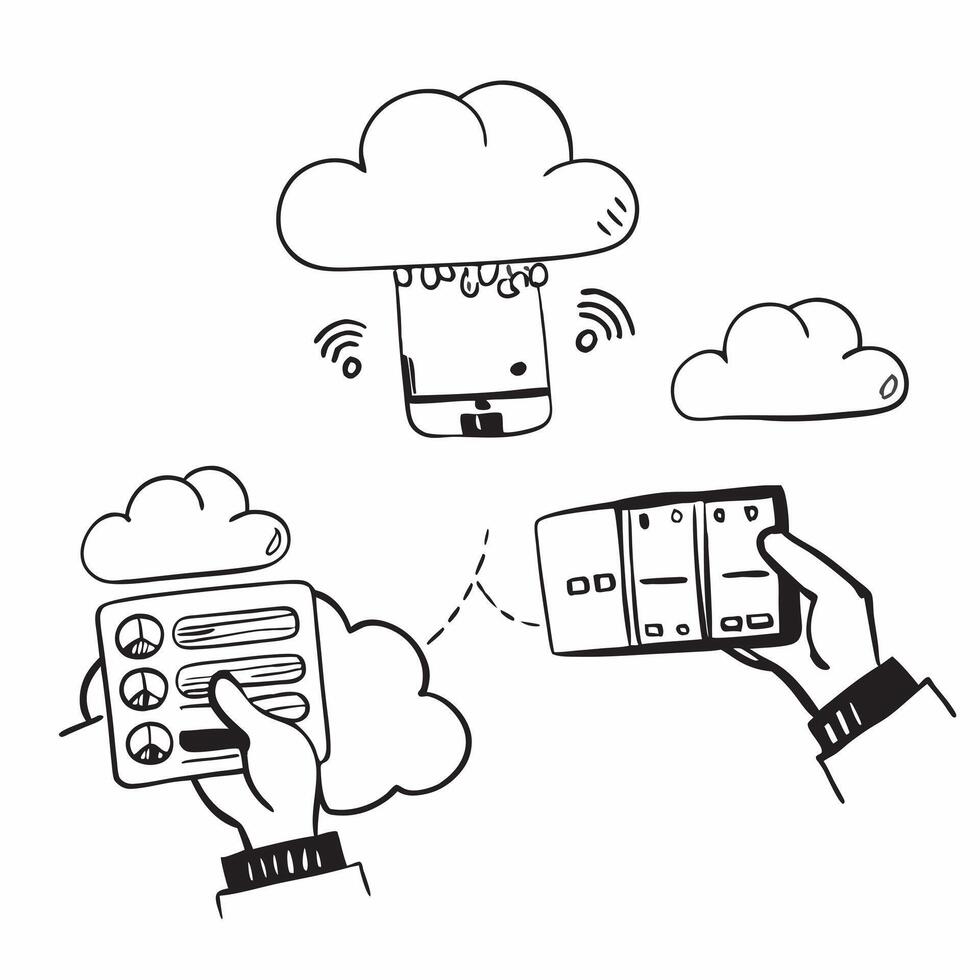 Hand Holding Laptop with Holographic Cloud Icon and Server Icon concept as A photo featuring a hand holding a laptop with a glossy glowing holographic cloud icon and server icon T Dynamics vector