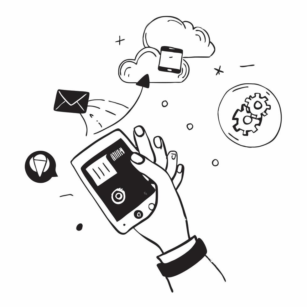 Hand Holding Tablet with Holographic Cloud Icon and Analytics Icon concept as A photo featuring a hand holding a tablet with a glossy glowing holographic cloud icon and analytics i Dynamics vector
