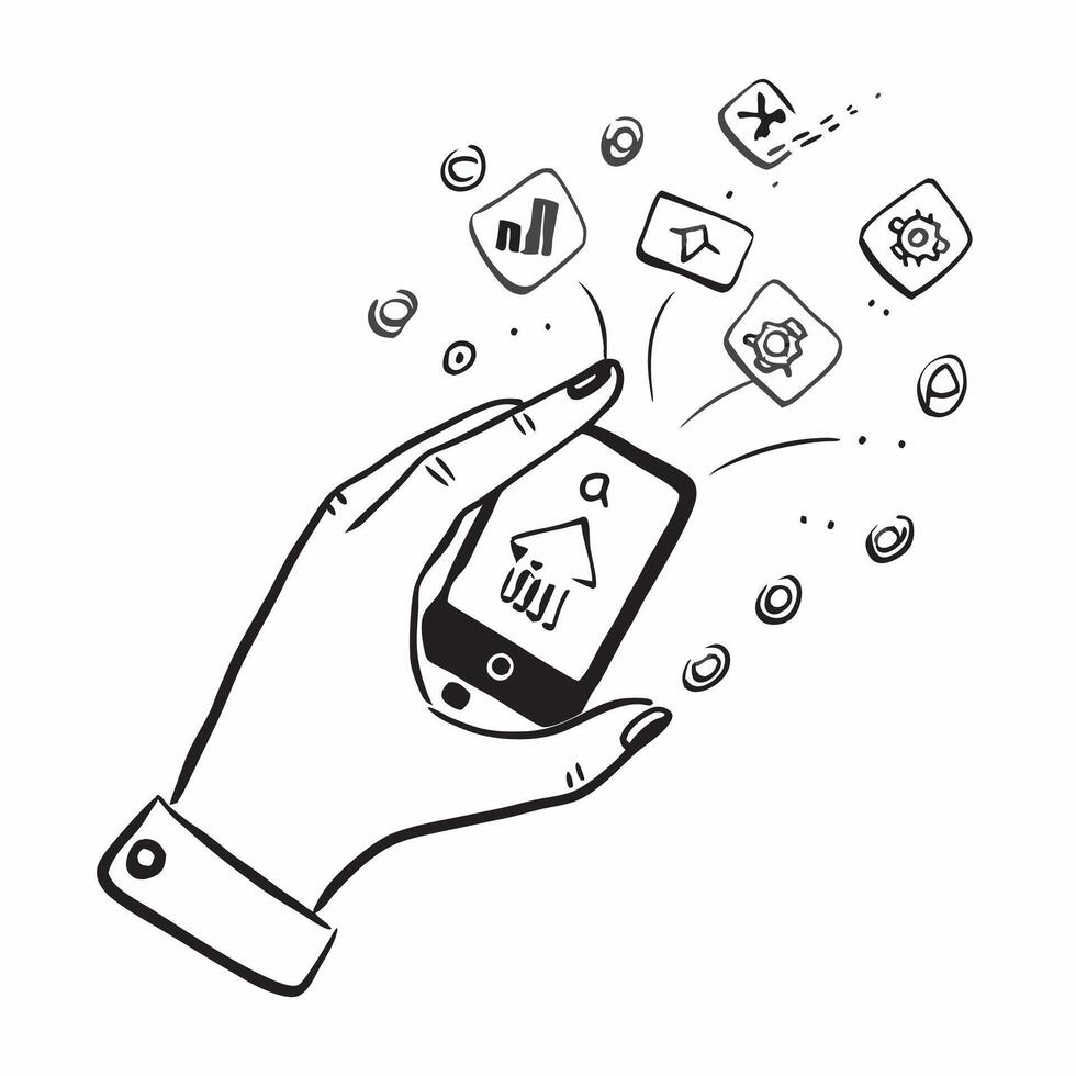 Hand Holding Tablet with Holographic Smart City Icon and Device Icon concept as A photo featuring a hand holding a tablet with a glossy glowing holographic smart city icon and devi Dynamics Set 2 vector