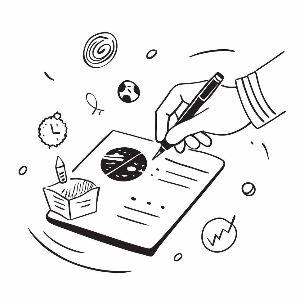 Hand Signing Contract with Holographic Agreement Icon and Signature Icon concept as A photo depicting a hand signing a contract with a glossy glowing holographic agreement icon and Dynamics Set 31 vector