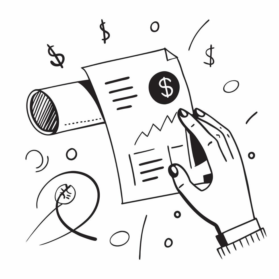 Hand with Holographic Financial Statement and Dollar Sign concept as A photo depicting a hand holding a holographic financial statement and a dollar sign The hand is positioned to Dynamics vector