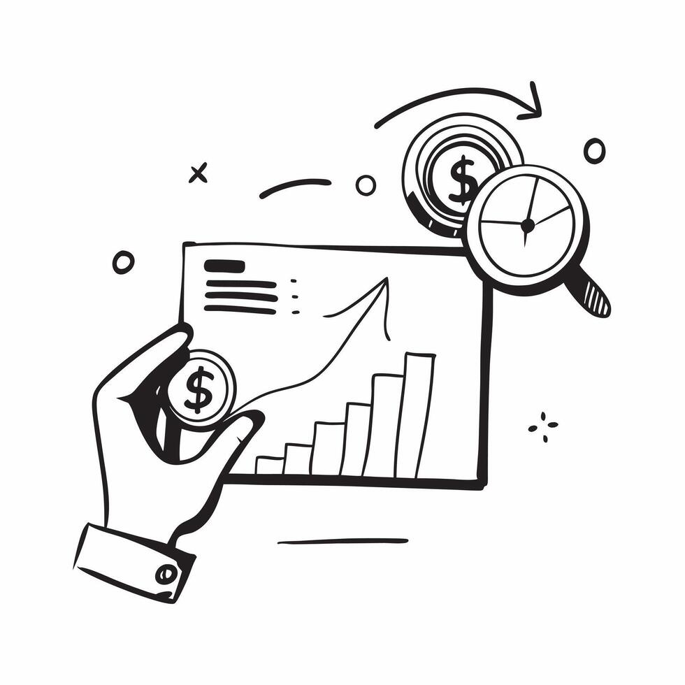 Hand with Holographic Investment Portfolio and Growth Chart concept as A photo depicting a hand holding a holographic investment portfolio and a growth chart The hand is positione Dynamics vector