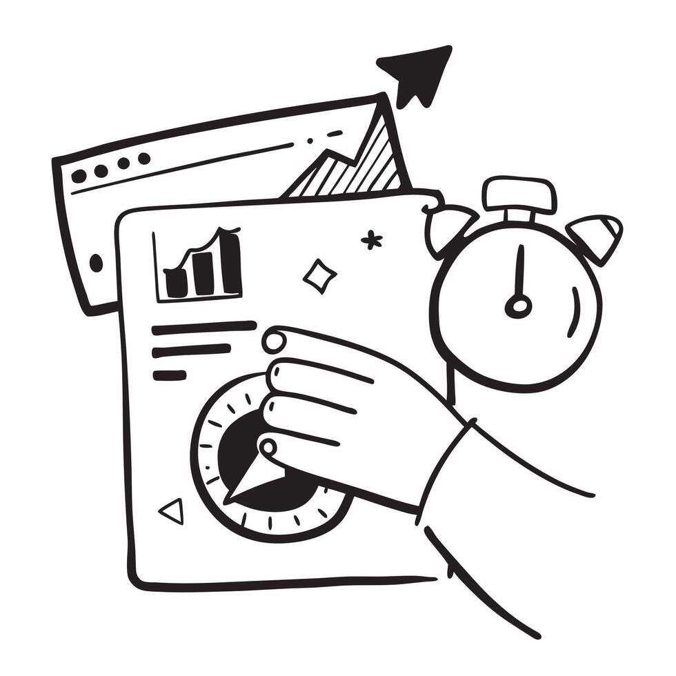 Hand with Holographic Meeting Timer and Stopwatch concept as A photo depicting a hand holding a holographic meeting timer icon and a stopwatch The hand is positioned centrally wit Dynamics vector