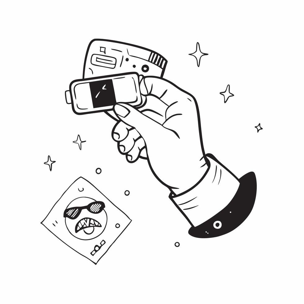 Hand with Holographic VR Headset and Gaming Controller concept as A photo depicting a hand holding a holographic VR headset and a gaming controller The hand is positioned towards Dynamics vector