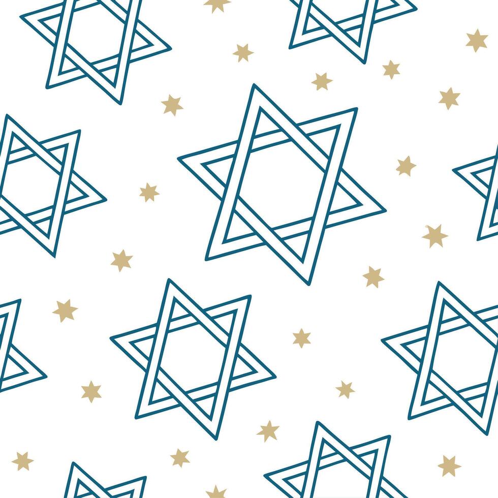 Hanukkah stars seamless pattern with silver blue and white for a cool winter themed holiday look concept as Winter inspired Hanukkah stars pattern with silver blue and white tones Dynamics vector