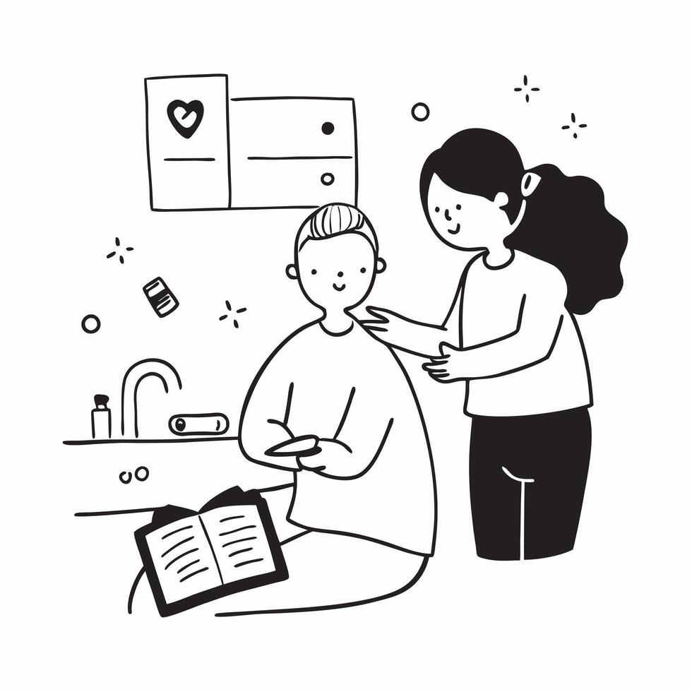 Home health aide providing physical therapy at home concept as A home health aide provides physical therapy to a patient at home emphasizing care and recovery Ideal for home care Dynamics vector