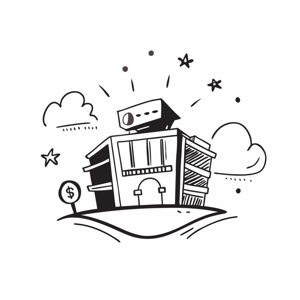 High school reunion with a school building concept as A high school reunion blended with a school building symbolizing the nostalgia and joy of reuniting with old classmates Ideal Dynamics vector