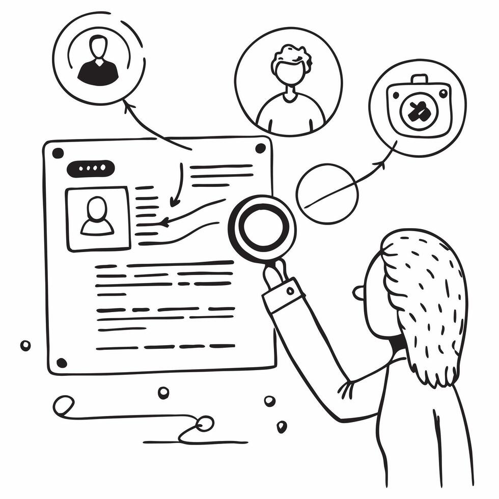 HR manager with AI recruitment concept as An HR managers profile blended with AI recruitment tools representing AIs role in talent acquisition and hiring processes Ideal for HR an Dynamics vector