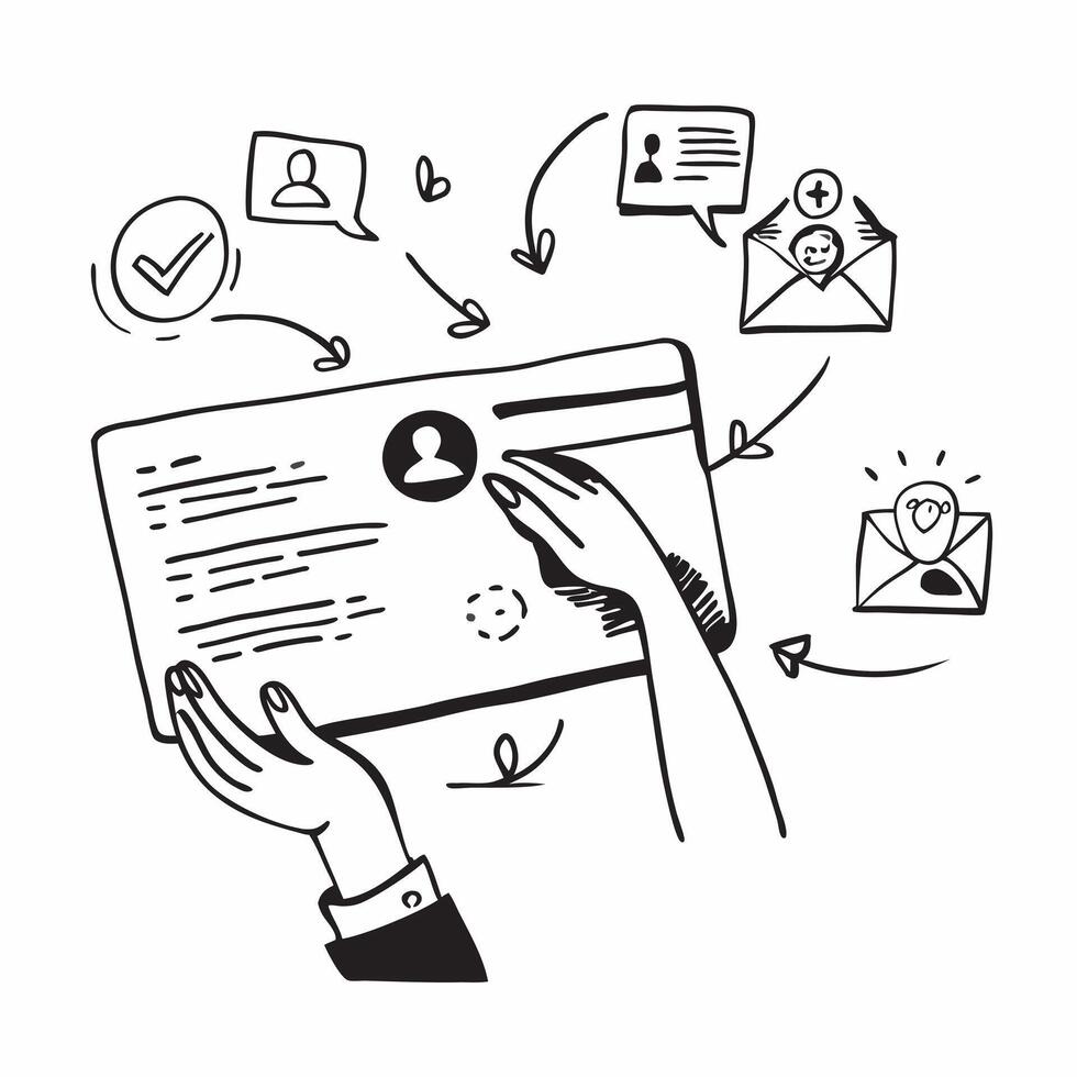 HR specialist with email onboarding concept as An HR specialists profile blended with email onboarding symbolizing HR communication and onboarding through emails Perfect for busin Dynamics vector