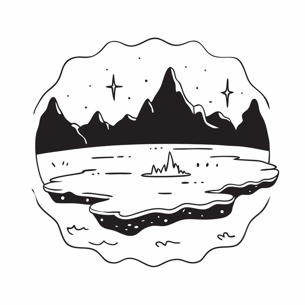Icy lake with snow covered surroundings concept as A serene icy lake with snow covered surroundings under a bright winter sky ideal for business presentations needing a clean and p Dynamics vector