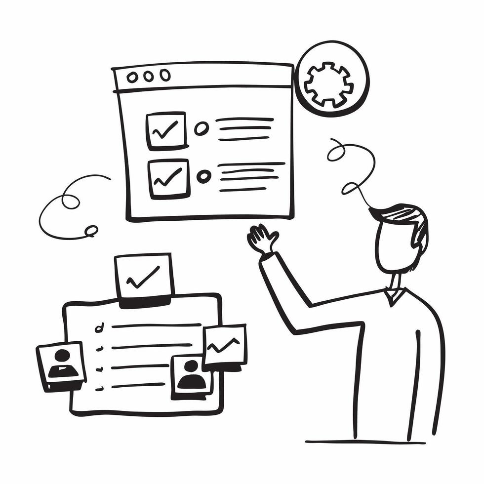 IT manager with tech infrastructure concept as An IT managers profile blended with tech infrastructure symbolizing innovation and technological advancement during a company open ho Dynamics vector