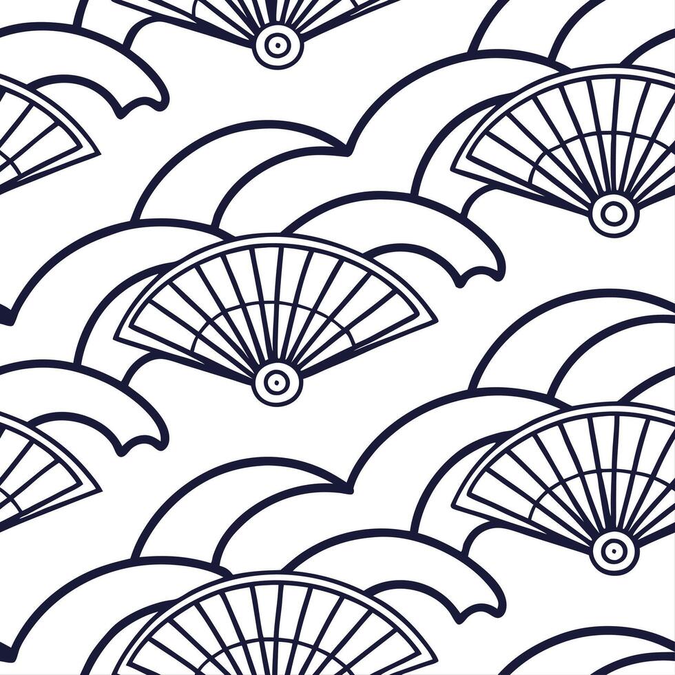 Japanese Ukiyo e seamless tile pattern with minimalist waves and traditional motifs for elegant home decor concept as Minimalist Ukiyo e wave designs arranged seamlessly for elegan Dynamics vector