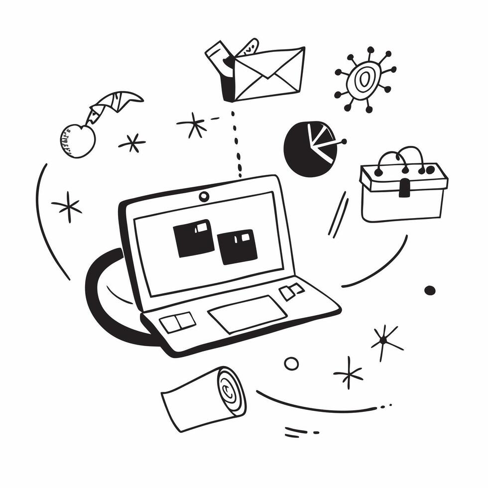 Laptop with holographic AI travel analytics and holiday icons concept as Camera movement Pan across the laptop screen with a focus on glowing holographic AI travel analytics and ho Dynamics Set 2 vector