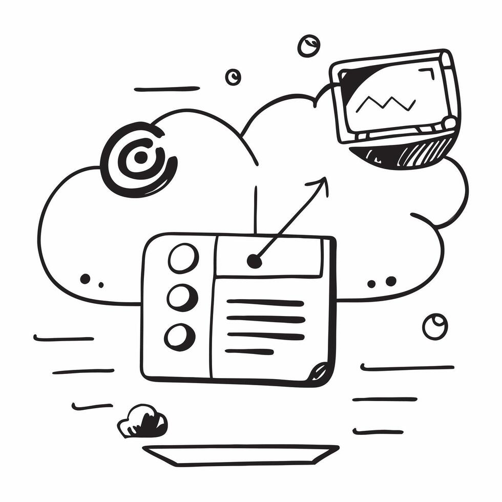Laptop with Holographic Cloud Icon and Data Icon concept as A photo featuring a laptop with a glossy glowing holographic cloud icon and data icon The objects are positioned centra Dynamics vector