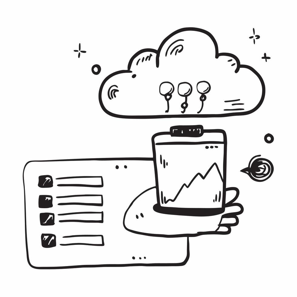 Laptop with Holographic Cloud Healthcare Icon and Data Icon concept as A photo featuring a laptop with a glossy glowing holographic cloud healthcare icon and data icon The objects Dynamics vector
