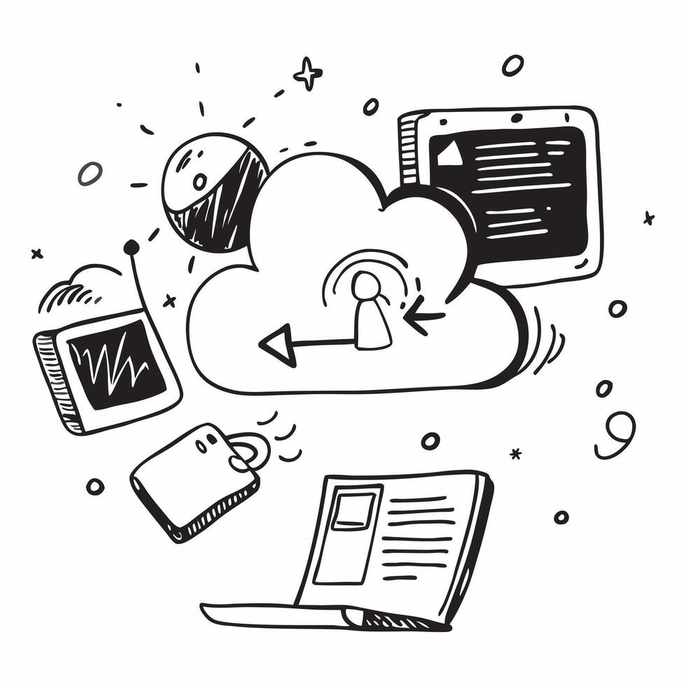 Laptop with Holographic Cloud Healthcare Icon and Data Icon concept as A photo featuring a laptop with a glossy glowing holographic cloud healthcare icon and data icon The objects Dynamics Set 2 vector