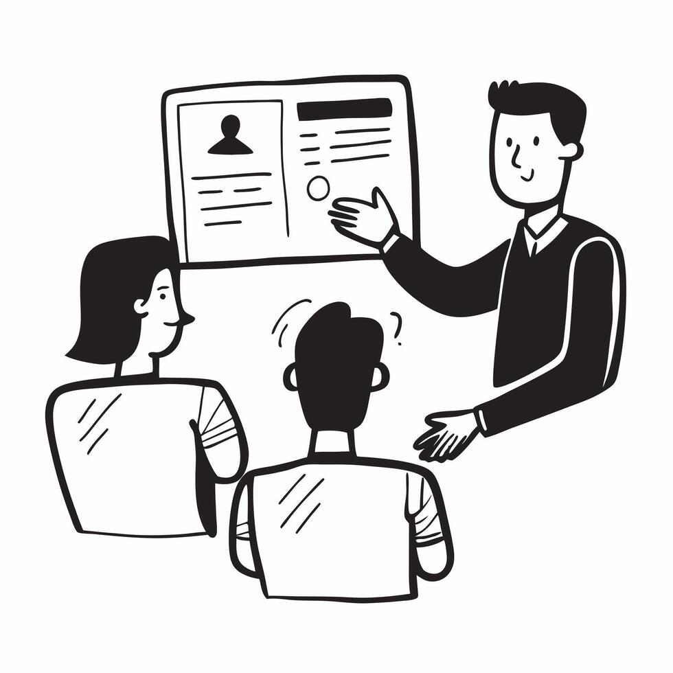Manager conducting a team meeting with visual aids concept as A icon illustration of a manager conducting a team meeting with visual aids featuring a 3 color scheme to highlight Dynamic Dynamics vector