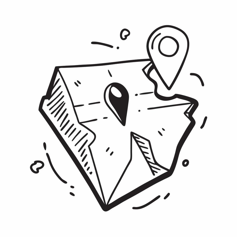 Map icon with copy space on a white background concept as A icon image of a map icon with ample copy space on a white background perfect for navigation and travel themed visuals Dynamic Dynamics vector