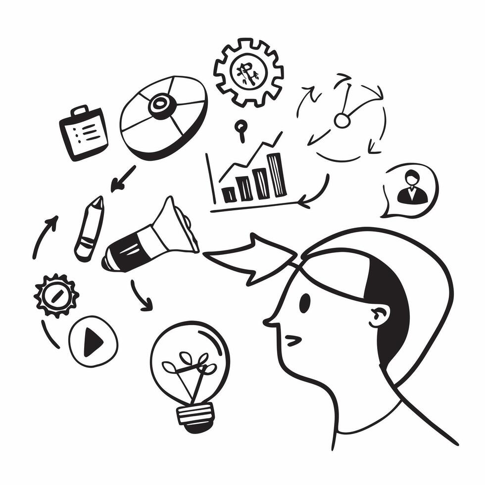 Marketing director with sustainability campaign concept as A marketing directors profile blended with sustainability campaign symbols representing green marketing initiatives Idea Dynamics vector