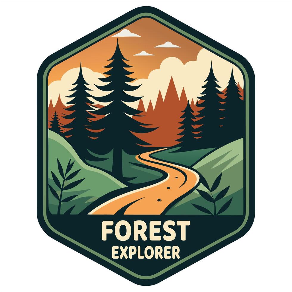 Fun Summer Camp Patch Badge Design with Adventure and Wildlife Themes vector