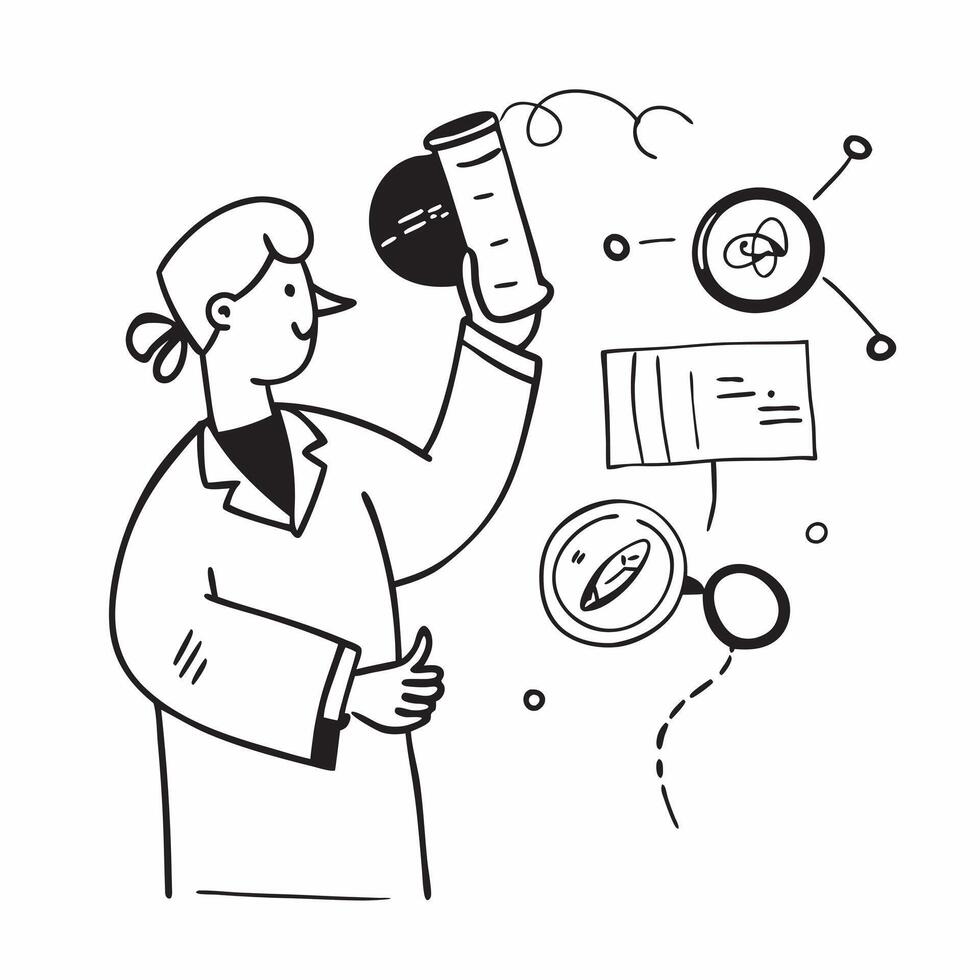 Materials scientist with polymer analysis concept as A materials scientists profile blended with polymer analysis imagery symbolizing the role of material science in the petrochemi Dynamics vector