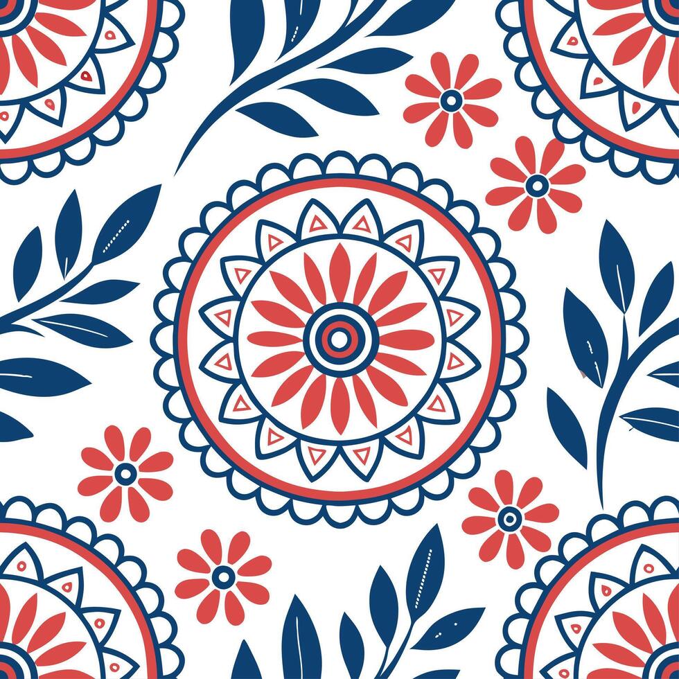 Mexican folk art and vibrant colors seamless tile pattern with intricate patterns and traditional designs for cultural decor concept as Intricate Mexican folk art patterns and vibr Dynamics vector