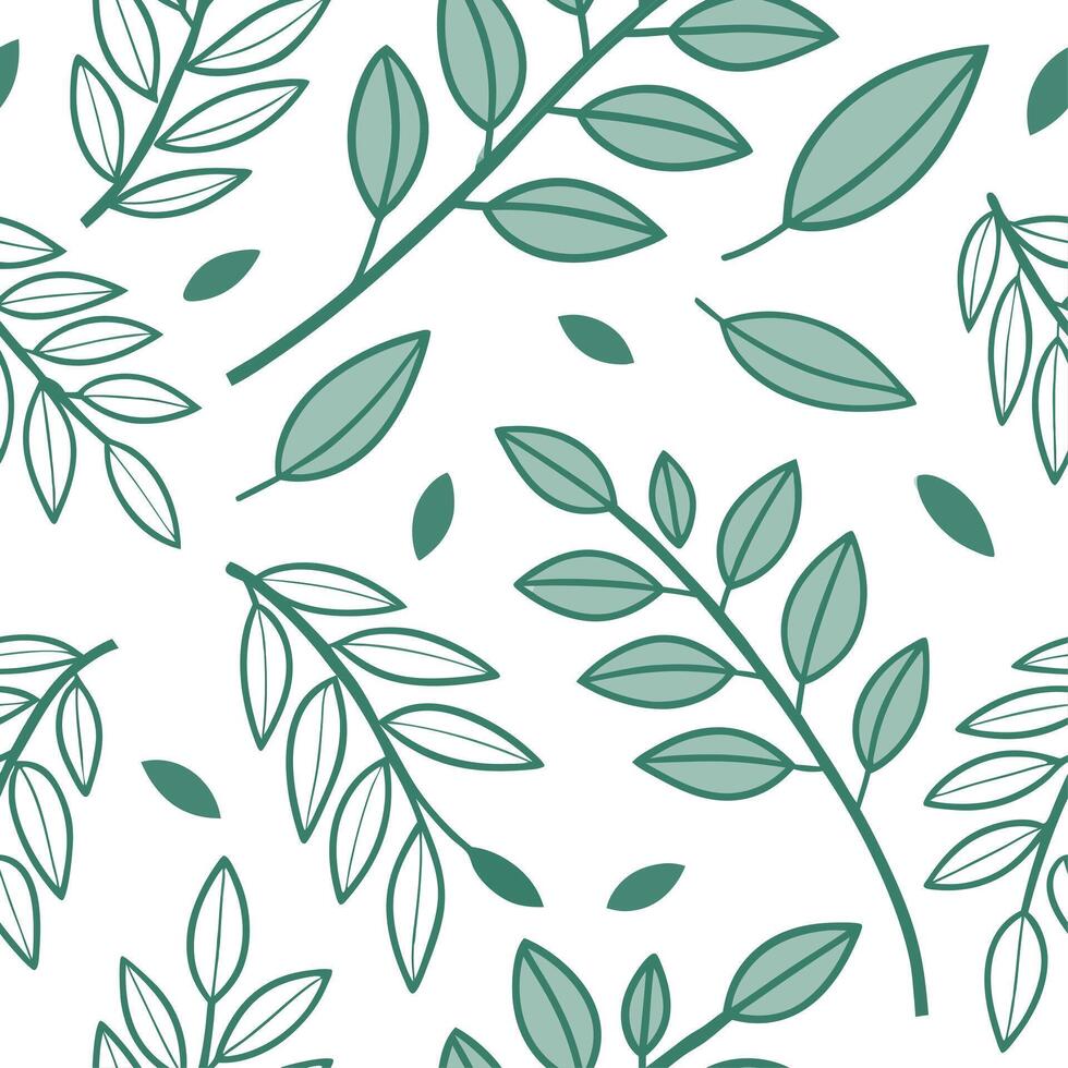 Minimalistic spring leaves seamless pattern with clean lines and soft green tones for fresh modern designs concept as Simple clean lined spring leaves pattern in soft green tones p Dynamics vector
