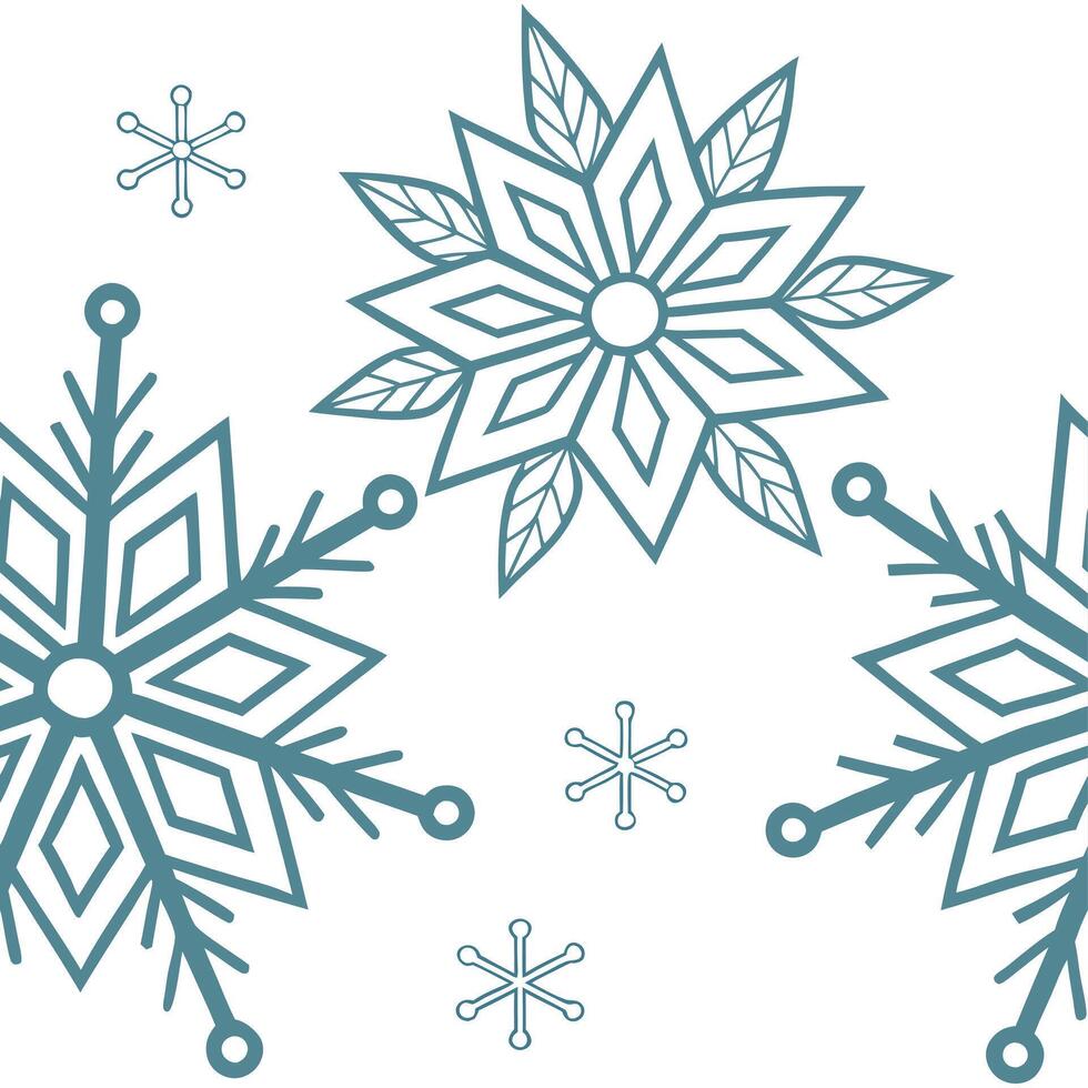 Minimalist winter seamless pattern with geometric snowflakes and icy blue tones for a modern seasonal design concept as Modern winter pattern with geometric snowflakes and icy blue Dynamics vector