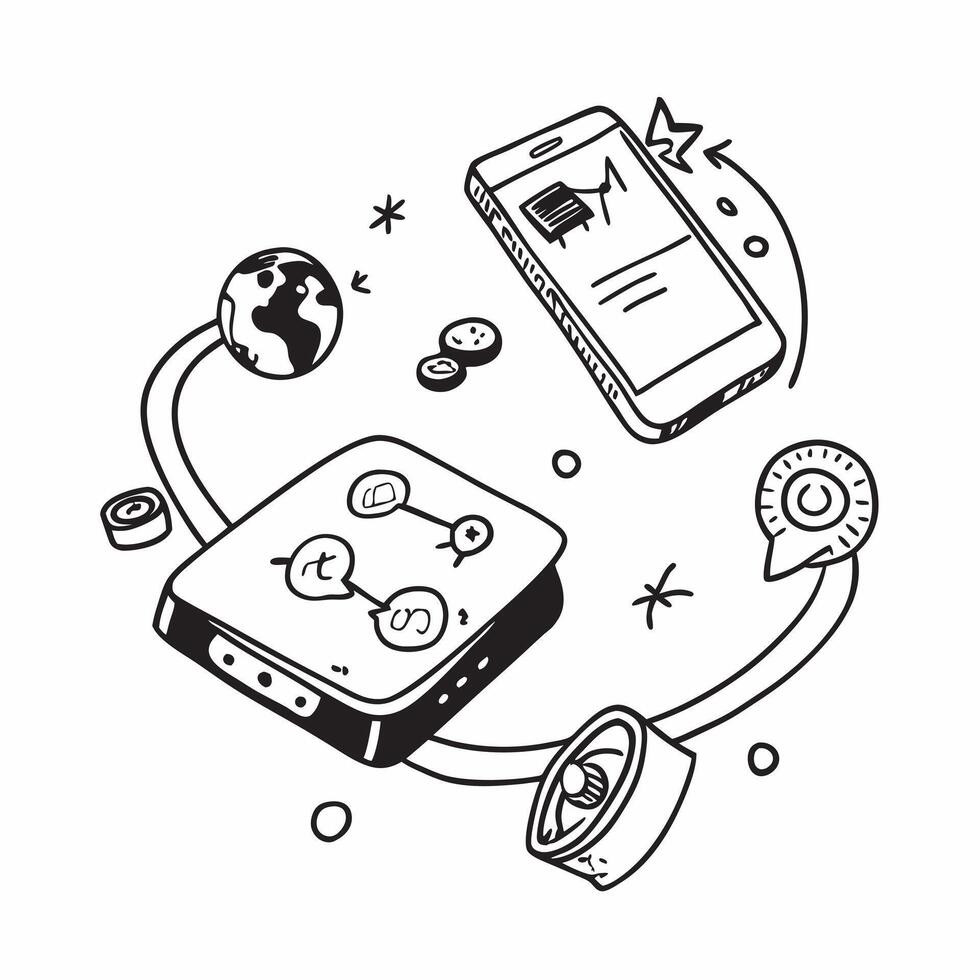 Mobile phone with holographic AI business booking and travel icons concept as Camera movement Rotate around the mobile phone with a focus on glowing holographic AI business booking Dynamics Set 7 vector