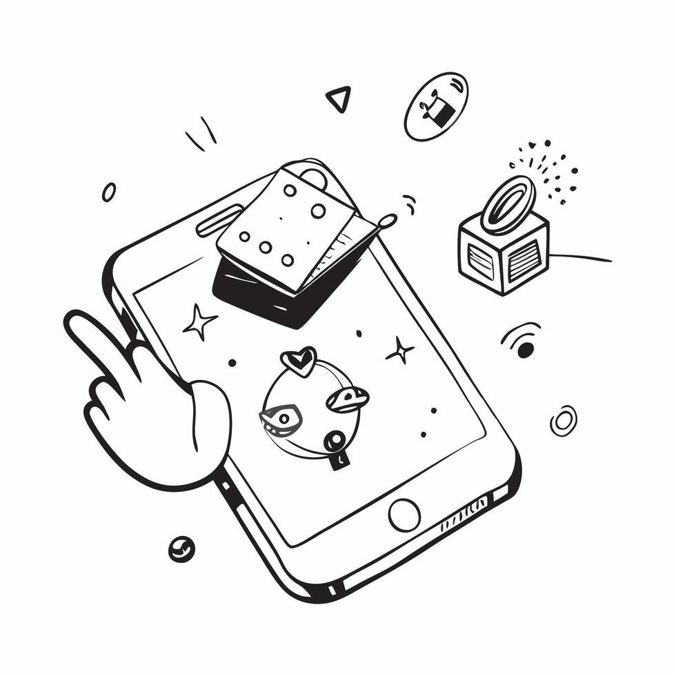 Mobile phone with holographic AI holiday booking and travel icons concept as Camera movement Rotate around the mobile phone with a focus on glowing holographic AI holiday booking a Dynamics Set 2 vector