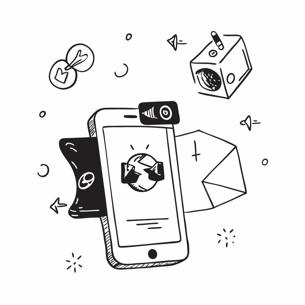 Mobile phone with holographic AI holiday booking and travel icons concept as Camera movement Rotate around the mobile phone with a focus on glowing holographic AI holiday booking a Dynamics Set 4 vector