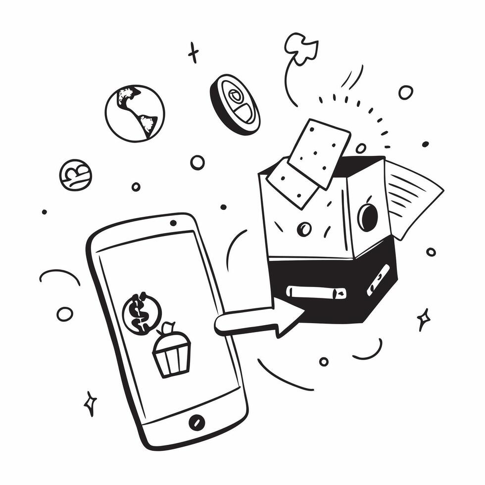 Mobile phone with holographic AI holiday booking and travel icons concept as Camera movement Rotate around the mobile phone with a focus on glowing holographic AI holiday booking a Dynamics Set 7 vector