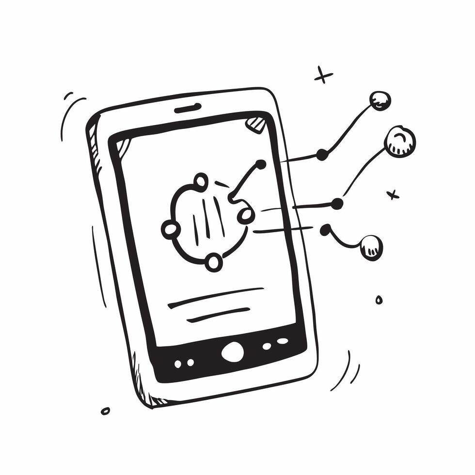 Mobile Phone with Holographic Network Icon and Connectivity Icon concept as A photo depicting a mobile phone with a glossy glowing holographic network icon and connectivity icon T Dynamics Set 2 vector