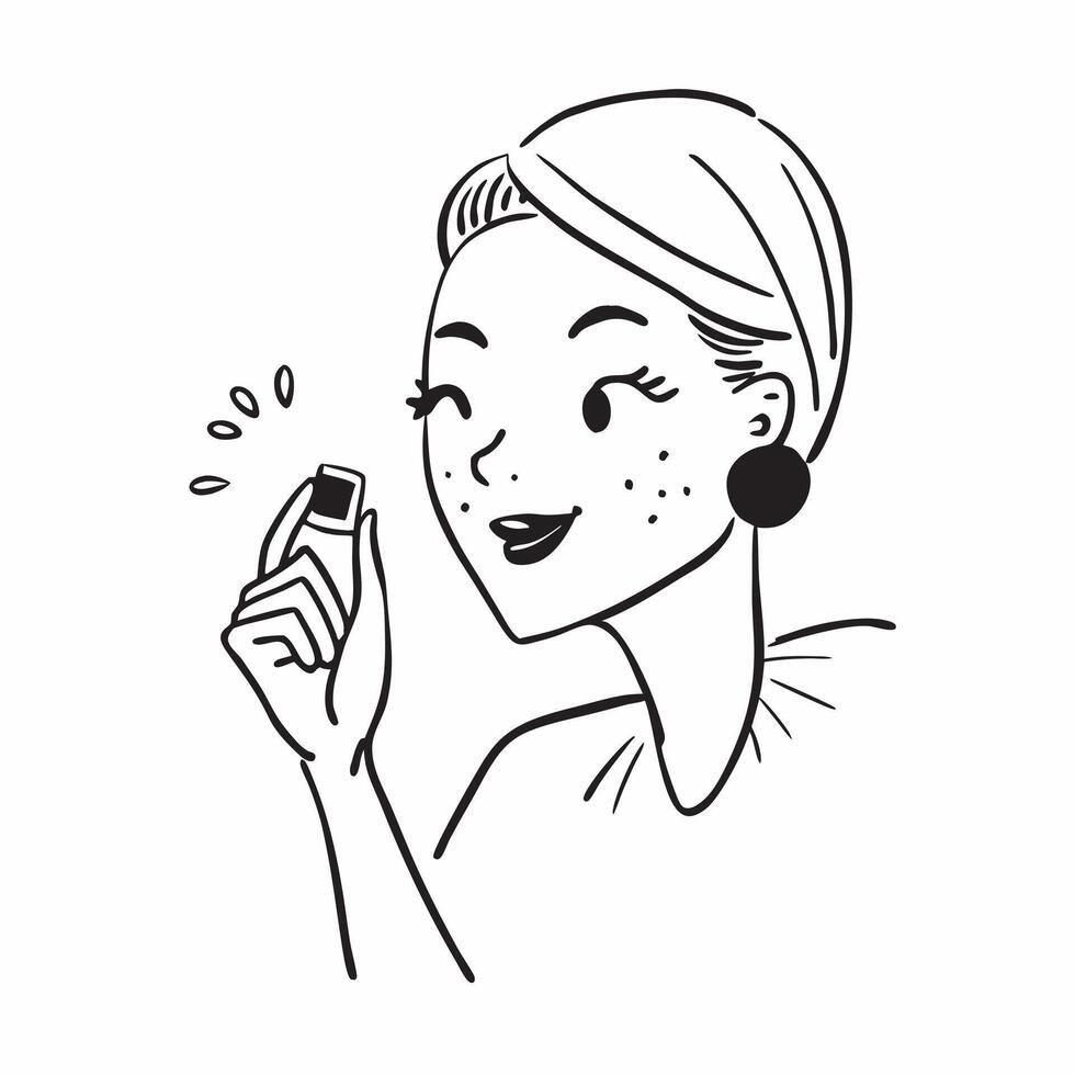 Model promoting a mockup face cream concept as A model promotes a mockup face cream highlighting its hydrating and anti aging properties Perfect for skincare and cosmetic ads in Dynamics vector