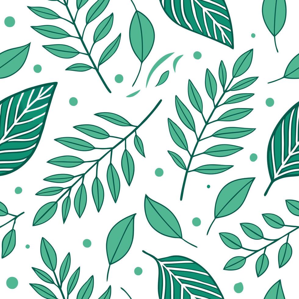 Modern spring leaves seamless pattern with geometric shapes and bright green tones for contemporary designs concept as Fresh modern spring leaves pattern with geometric shapes and Dynamics vector