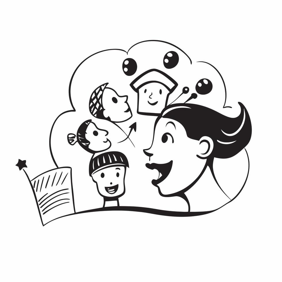 Mother with kids at a carnival concept as A mothers profile blended with kids at a carnival symbolizing fun loving and adventurous parenting Ideal for travel and family ads in Ph Dynamics vector