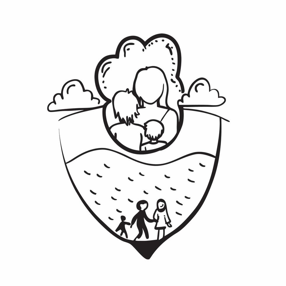 Mother with kids hiking concept as A mothers profile combined with kids hiking representing adventurous and nurturing parenting Perfect for travel and family ads in Photo Stock C Dynamics vector