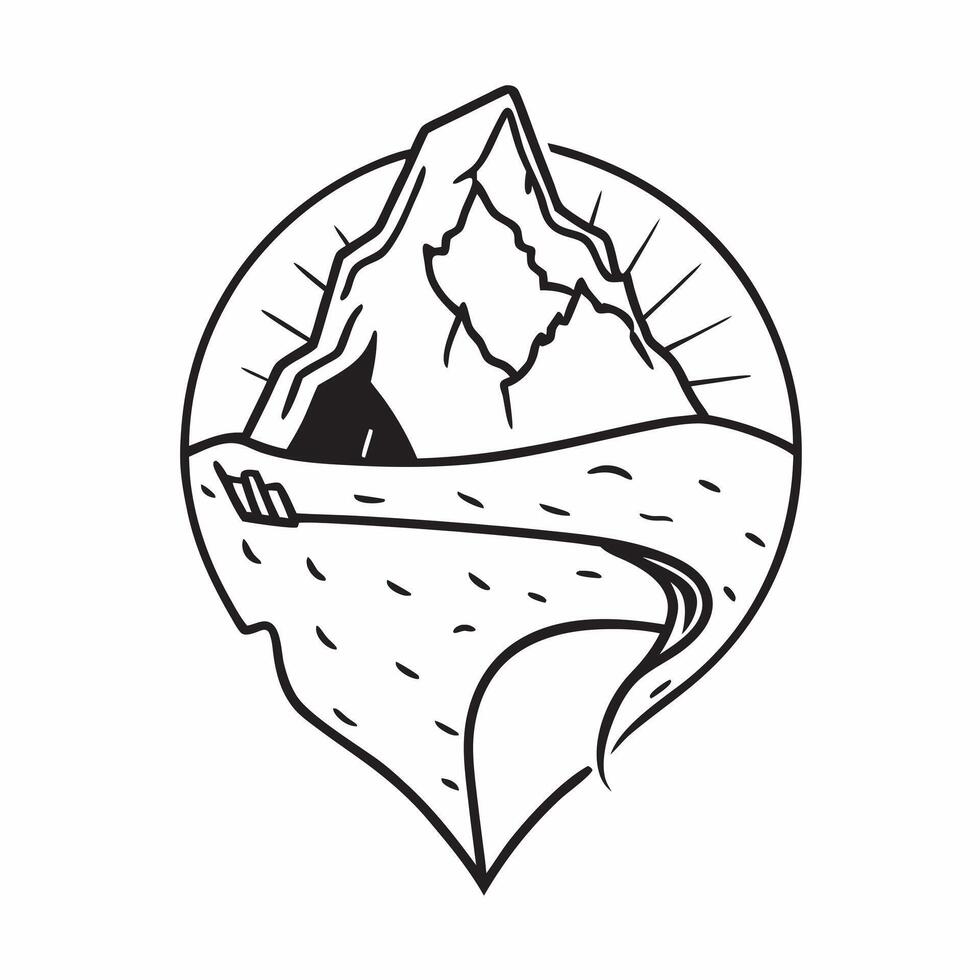 Mountaineer with alpine landscape concept as A mountaineers profile blended with an alpine landscape symbolizing the challenge and majesty of high altitude climbing Perfect for ou Dynamics vector