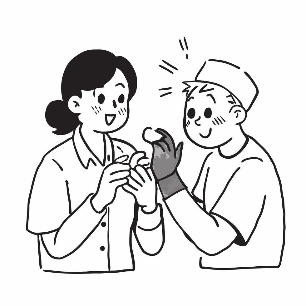 Nurse performing a wound dressing on a patients skin concept as A nurse performs a wound dressing on a patients skin focusing on care and recovery Ideal for healthcare and skincar Dynamics vector