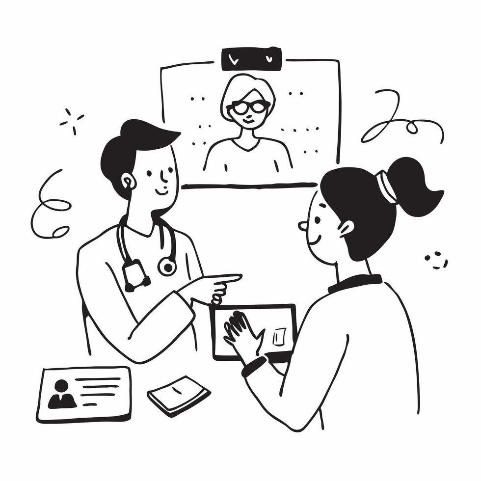 Nurse practitioner conducting a telehealth consultation concept as A nurse practitioner conducts a telehealth consultation with a patient highlighting modern healthcare and accessi Dynamics vector