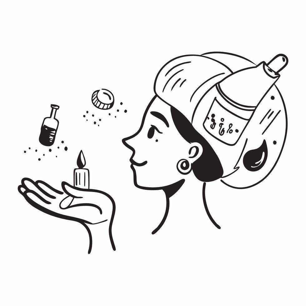 Nurse with baby skin care products concept as A nurses profile blended with baby skin care products symbolizing the importance of gentle care in baby skincare Perfect for healthca Dynamics vector