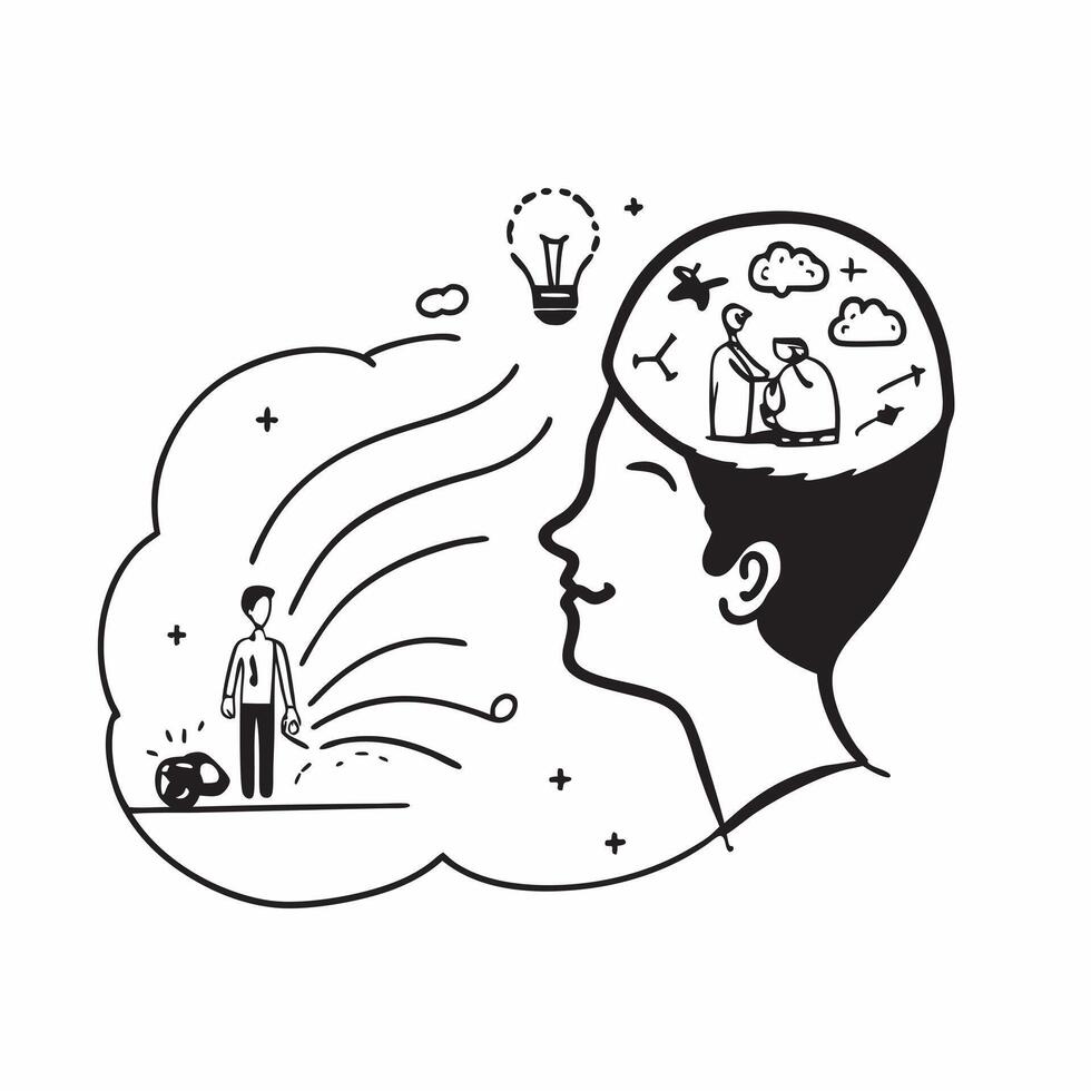 Patient with inspirational journey concept as A patients profile blended with an inspirational journey imagery symbolizing hope and motivation while living with a severe illness I Dynamics vector