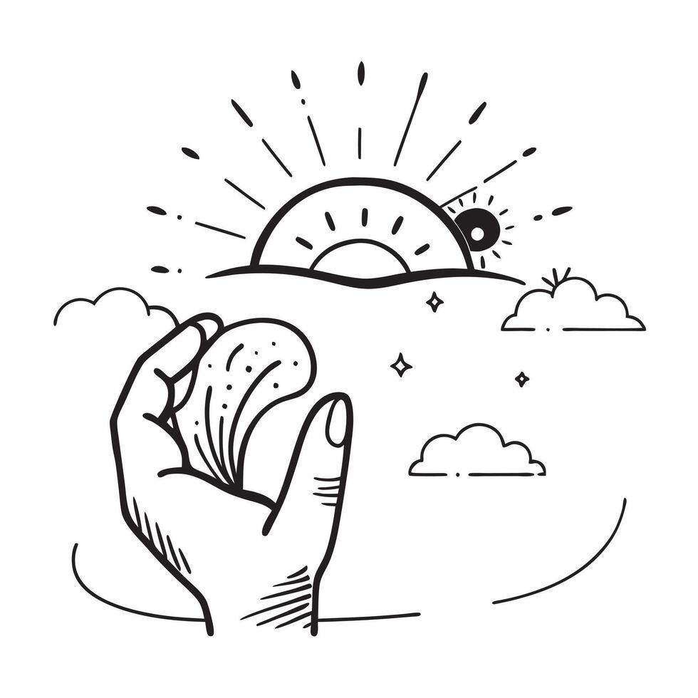Patient with sunrise imagery concept as A patients profile blended with sunrise imagery symbolizing new beginnings and hope while living with a severe illness Perfect for healthca Dynamics vector
