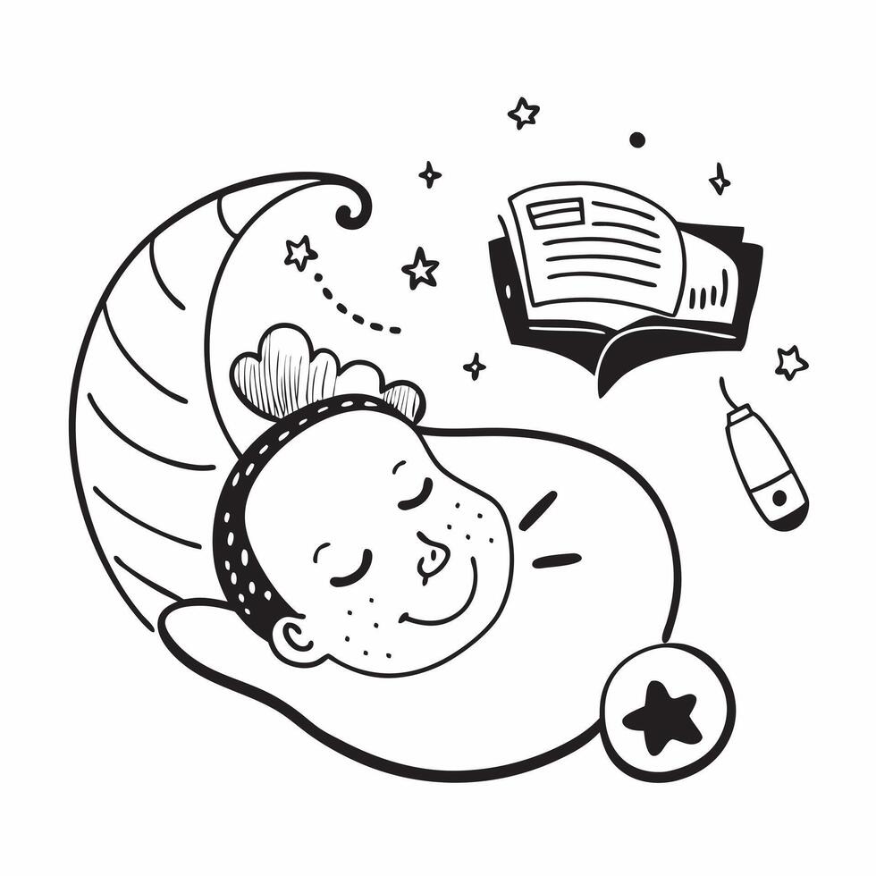 Pediatrician with baby sleep schedule concept as A pediatricians profile blended with a baby sleep schedule symbolizing the importance of rest in baby care Ideal for healthcare an Dynamics vector