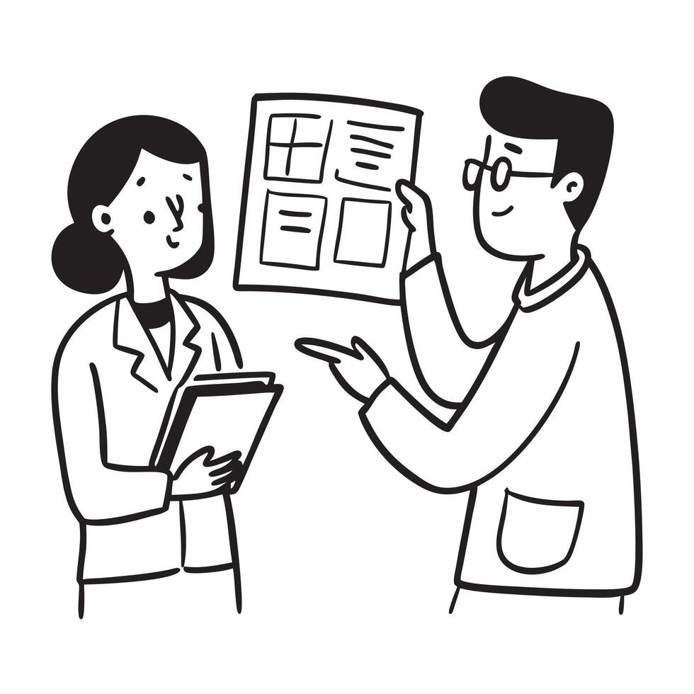 Pharmacist explaining medication to a patient concept as A pharmacist explains medication instructions to a patient showcasing expertise and patient education Perfect for pharmacy Dynamics vector