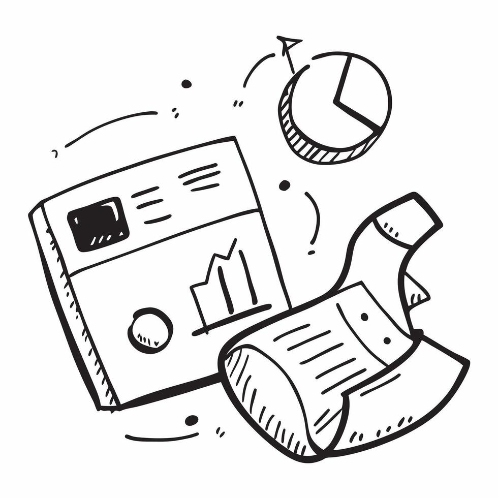 Pie Chart and Calculator with Analysis Wording concept as A detailed illustration of a pie chart and a calculator symbolizing analysis and data interpretation The word Analysis is Dynamics vector