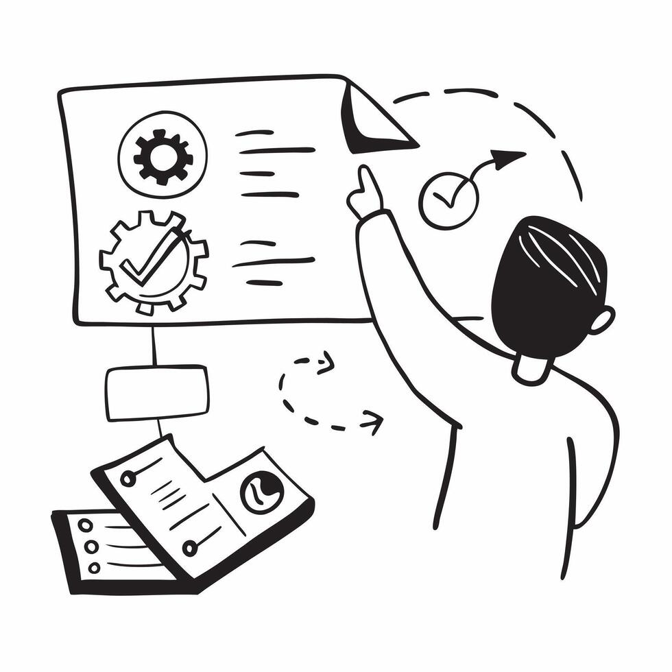 Product manager with product overlay concept as A product managers profile combined with a product overlay representing management coaching and product development Ideal for corpo Dynamics vector