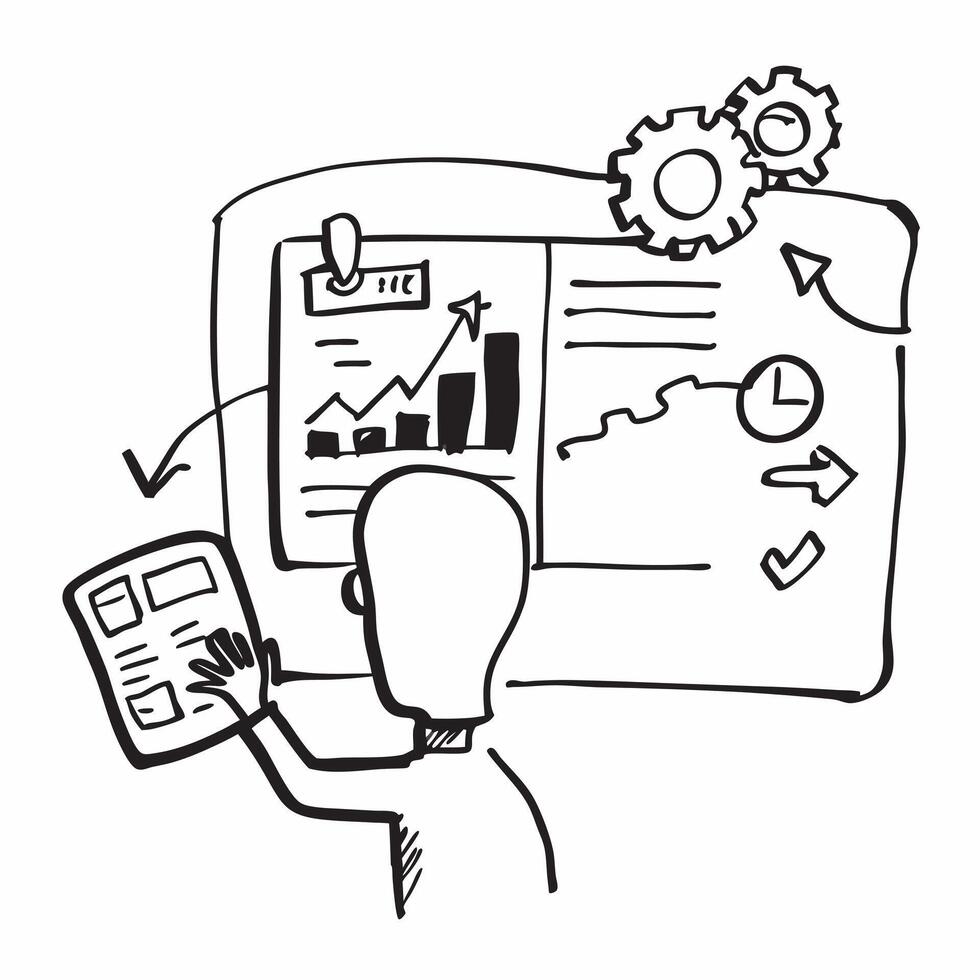 Project manager with Gantt chart concept as A project managers profile combined with a Gantt chart representing management coaching and project planning Ideal for project manageme Dynamics vector