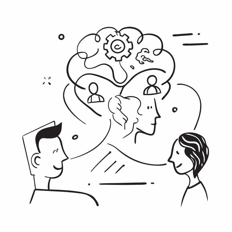 Psychologist with support group flyer concept as A psychologists profile blended with a support group flyer symbolizing mental health support for those quitting smoking Perfect fo Dynamics vector